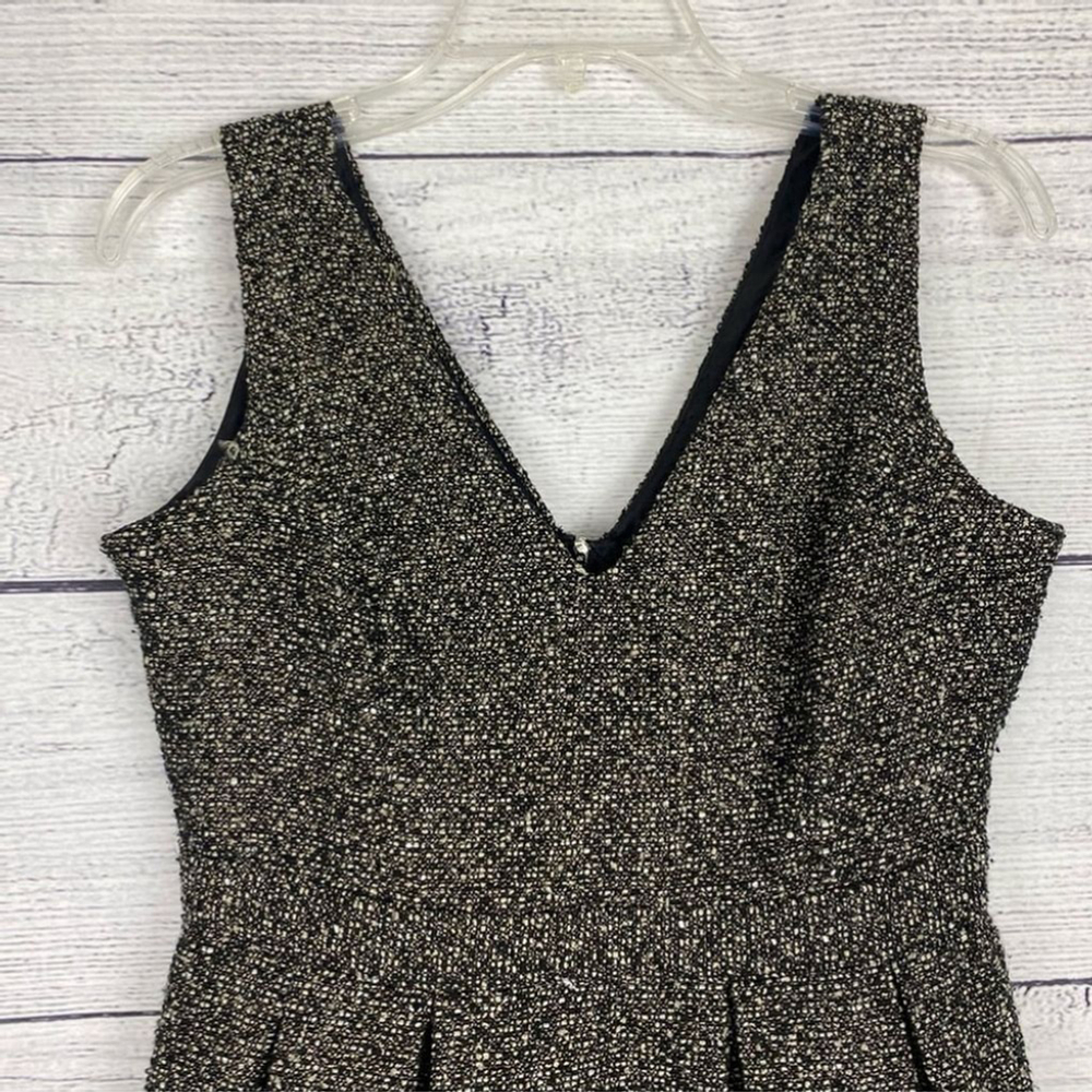 POOKIE & Sebastian Fit and Flare Dress Black with Gold size M - Picture 6 of 9